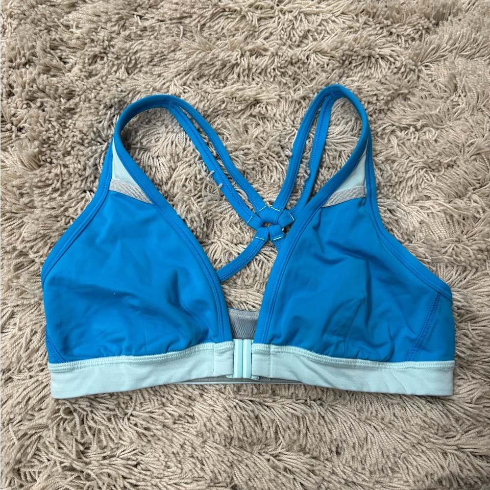 LULULEMON ~ blue razorback sports bra ~ size 8